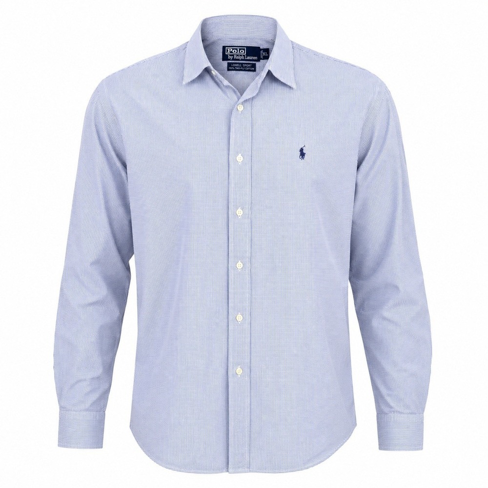 Polo Ralph Lauren Button Down Shirt Men XL Blue Lowell Sport Gingham Cotton READ